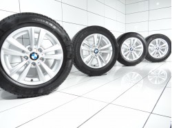 4x Koła 225 55 R16 95 H BMW OE 5x120 37 Srebrny