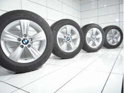 4x Koła 225 55 R16 95 H BMW OE 5x120 37 Srebrny